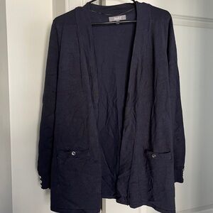 Navy Blue Cardigan with Silver Buttons